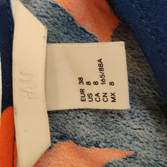 H&M 'Gorman style' royal blue & orange abstract dress. Approx size AU12 - Picture 5 of 5